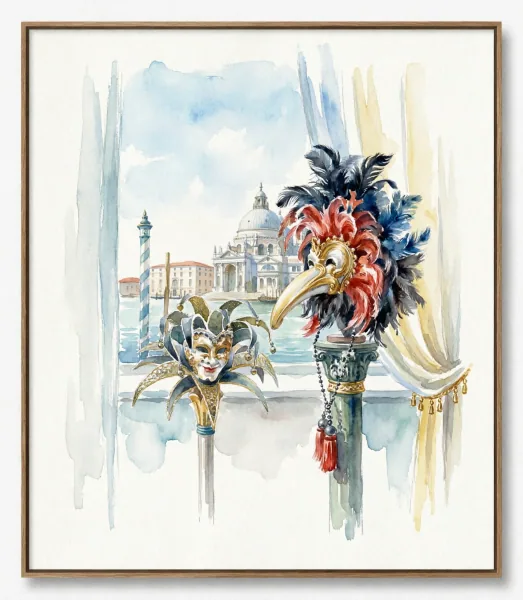 Painting Venice Window Venetian Carnival Mask